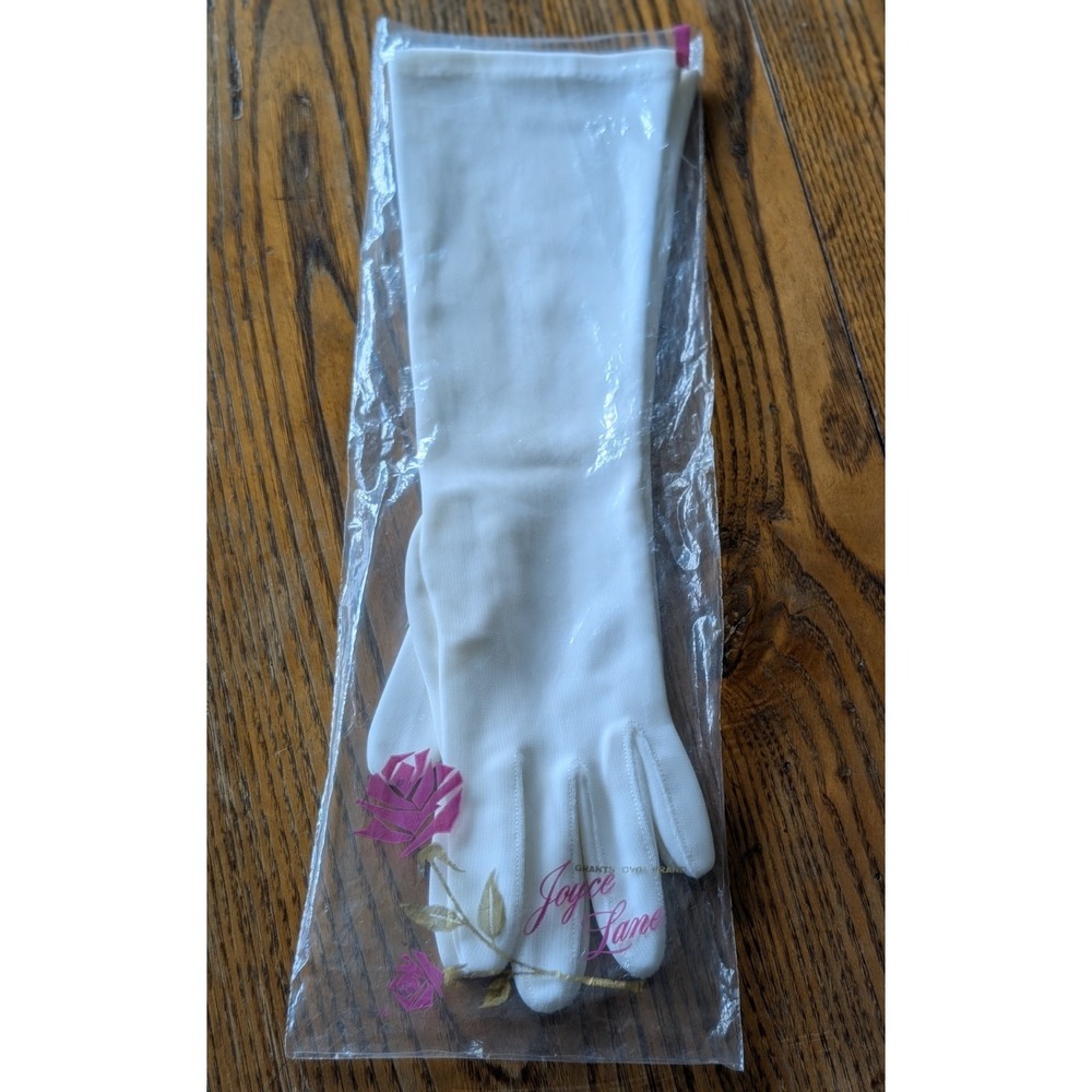 Vintage 1960's Formal Long Ladies Opera Gloves Ivory Size 6-7 Bridal Formal Glam